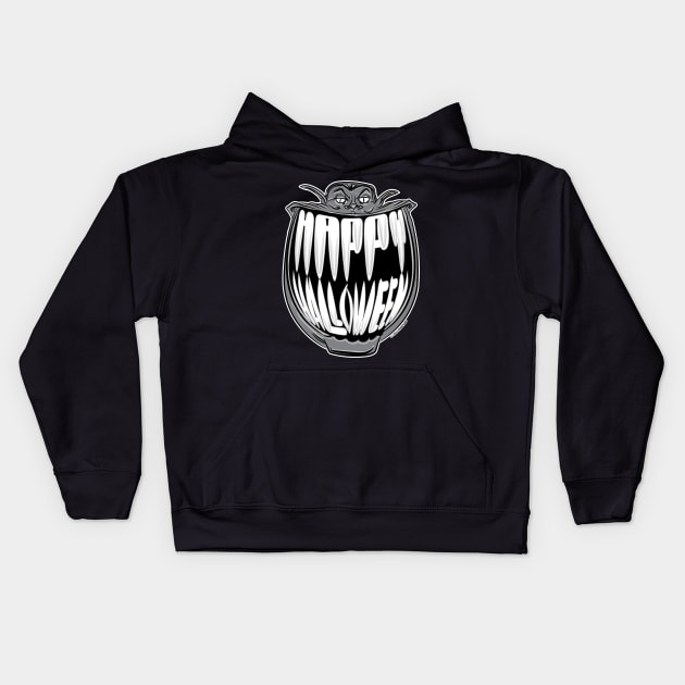 Happy Halloween Grin from Dracula Kids Hoodie by eShirtLabs